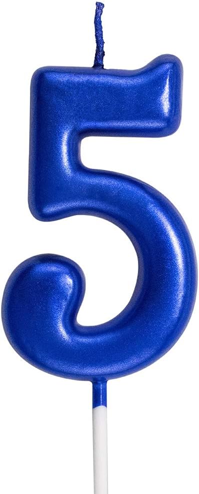 Candles & Holders - Blue Birthday Candles 5 Candle 5th Five Years Cake Bady Roman Numberal Cool Number Candle No 50 51 52 53 54 55 56 57 58 59