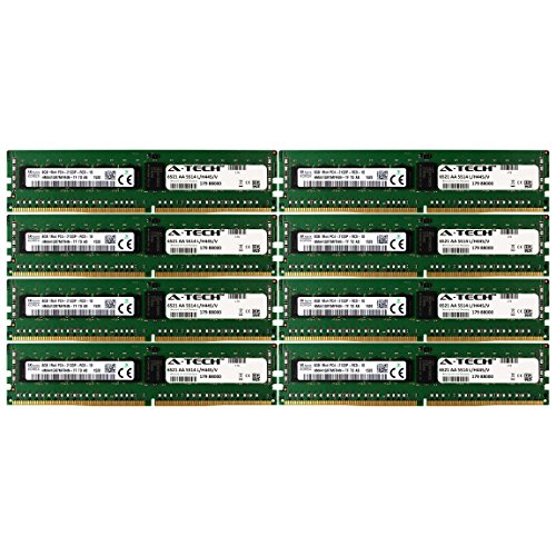 DDR4 Hynix By A-Tech 64GB Kit 8x 8GB 1Rx4 PC4-17000 2133MHz For Dell PowerEdge R730xd R730 R630 T630 R430 R530 C4130 H8PGNC Memory RAM