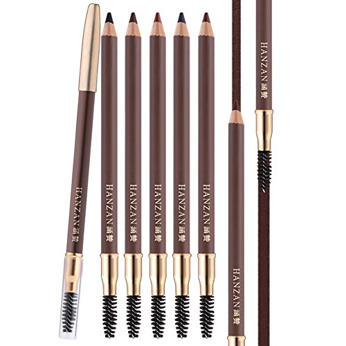 Scala 1 pcs Makeup Eyebrow Enhancer 12H Long Lasting Sweat &Waterproof Eyebrow Pencil Pen 5 Colors Dark Brown Eye Brow Pencil (5pcs,Black+Dark Brown+Light Brown+Grey+Brown)