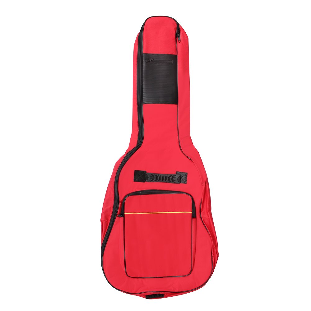 Accessotech Full Size Acoustic & Classical Guitar Padded Carrying Carry Case Bag Holder (Red)