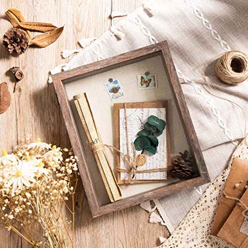 Packs 8x10 Shadow Box Frame with Linen Back Sturdy Rustic