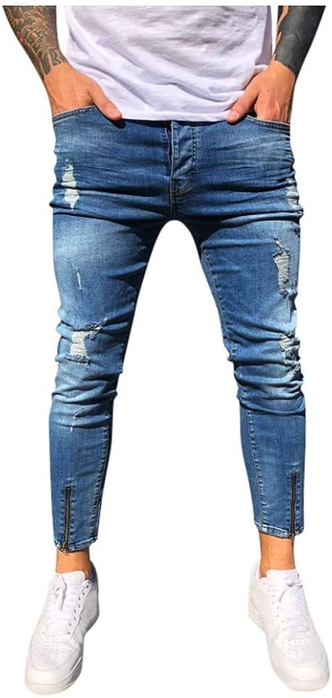 jeans with long zipper