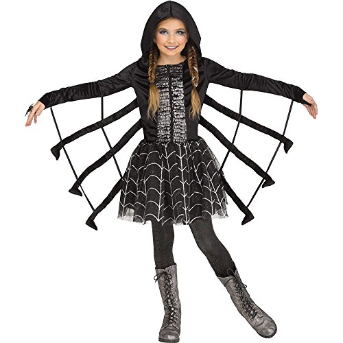 Fun World Sparkling Spider Child Costume, Multicolor, Medium