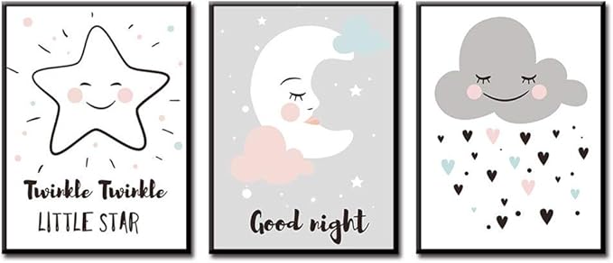 Sanwoodd Ensemble De 3 Enfants Chambre Affiche Bebe Chambre Din Fille Deco Chambre De Bebe Decoration Petite Fille 21x30cm Stickers Muraux Decoration De La Maison Napravi Rs