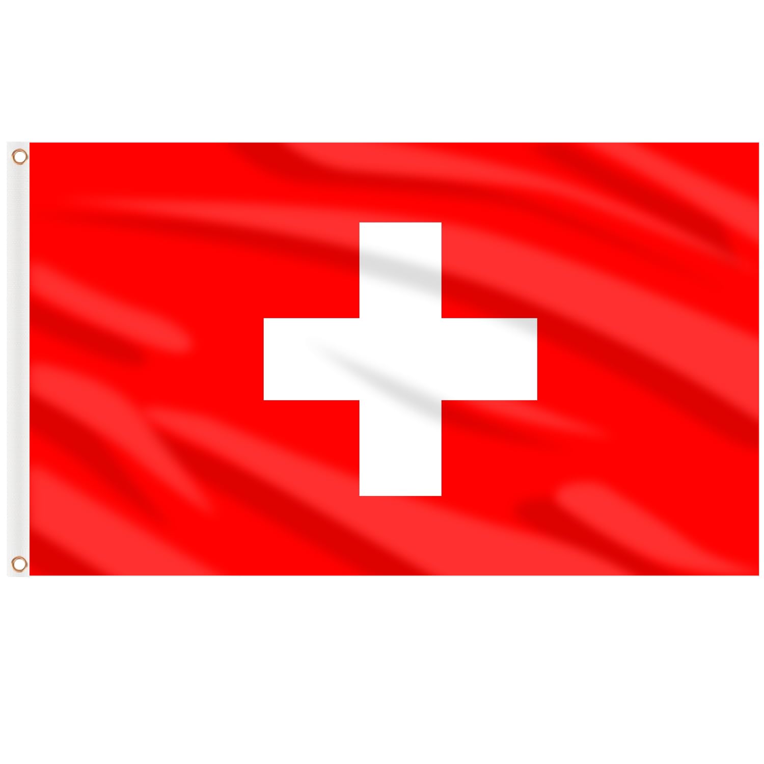AhfuLife Switzerland Flag 5ft x 3ft for Party Decorations, 1Pcs Large Swiss Flag Double Side with Brass Eyelets for National Day Eurovision Women's Euro 2025 Football Garden Street Party Decorations — image 1