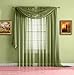 Warm Home Designs Pair of Standard Length Sage Green Sheer Window Curtains. Each Voile Drape is 56 X 84 Inches in Size. Great for Kitchen, Living, Kids Room. 2 Fabric Panels Included. AM Sage 84