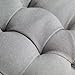 Round Ottoman Grey, This Large Tufted Round Ottoman Features a Textured All Over Sleek Contemporary Look, This Gray Round Ottoman Is the Perfect Footstool in Your Living Room Area!