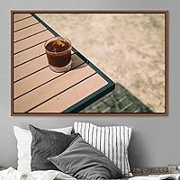 Framed Canvas Wall Art Cup of Tea Coffee Dark Drinks Farmhouse/Country Group Multicolor Photography Realism - 16x24 inches