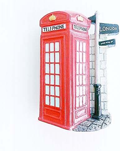 Magnetic Memo Holder Magnet 3D Resin Collectibles Souvenir (Red Telephone Booth London) by 14 Souvenir