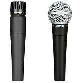 Shure SM57 &amp; SM58 Microphone Set - Professional Dynamic Cardioid Pair for Instruments &amp; Vocals - Crisp Sound &amp; Versatile Performance