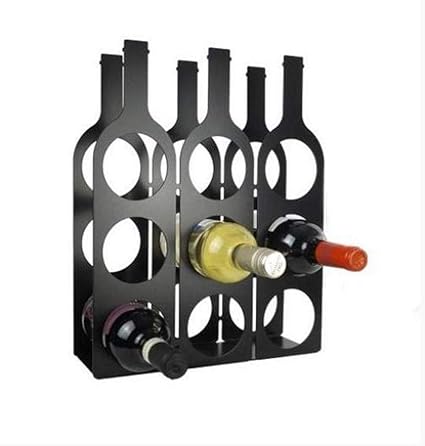 INDIAN DECOR. 4016 Bottle Shaped Wine Rack/Wine Storage Ideas/Wine Shelf - Black