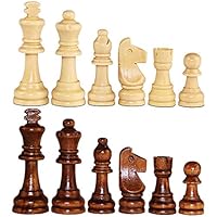 ASNEY Wooden Chess Pieces, Tournament Staunton Wood Chessmen Pieces Only, 3.15" King Figures Chess Game Pawns Figurine Pieces, Includes Storage Bag