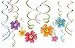 Amscan 679293 Luau Party Hanging Swirl Decorating Kit 12 ct, Multi Color, Assorted Sizes