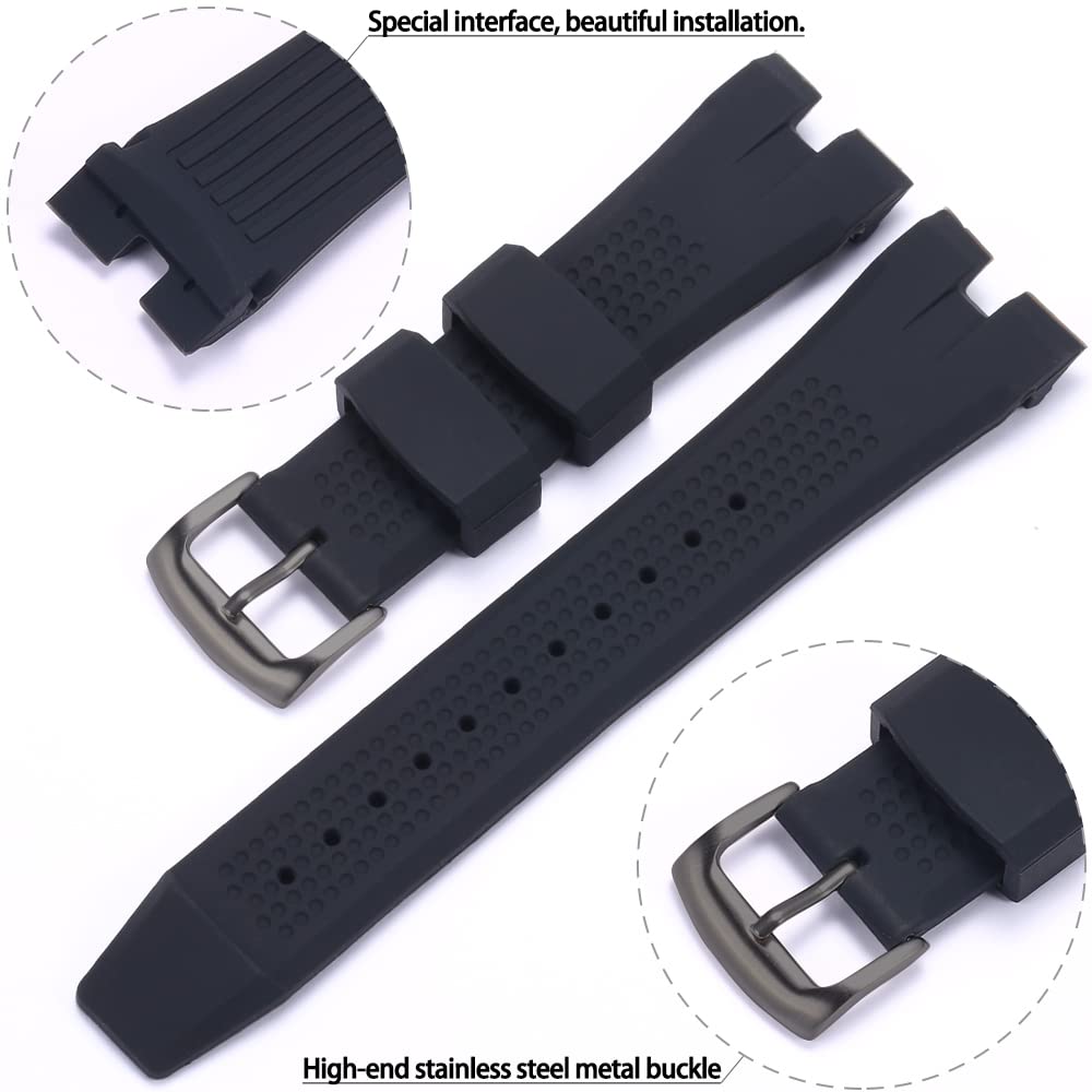 WRISTARMOR Rubber Strap compatible with Citizen AW1475 1476 1477 CA4154 4155 Men Eco-Drive Wristwatch replacement Silicone watchband