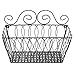 Wall Mounted Decorative Scrollwork Design Black Metal Wire Fruit Basket / Home Storage Bin Rack - MyGift