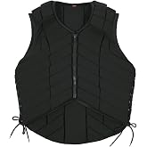 HILASON Horse Riding Rodeo Safety Vest Protective Adult Eventing | Zippered front with laced side adjustment, shock absorption and impact protection, velcro fasteners at shoulders and sides