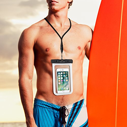 ELZO Waterproof Case, Universal IPX8 Waterproof Phone Pouch Dry Bag for iPhone 8 7 6S 6 Plus SE, Samsung Galaxy S8 S7 S6 Edge, LG, HTC, Sony, Nokia up to 6” Diagonal (2 Pack)