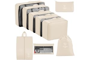 MSBAG 9 set Packing Cubes for Travel,Effortless Organization Cube for Quick Packing& Unpacking, Travel Must Have Suitcase Organizer Essentials for any Journey,Cruise,Camping,hiking,Vacation,Business trip