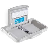KSITEX Baby Changing Station Wall Mounted,Horizontal | Baby Changing Table with Safrty Strap,HDPE Fold Up Diaper Changing Station for Commercial Malls/Hotels/Airports