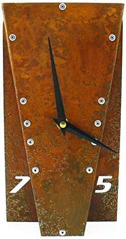 Leaning IV Modern Rusted Desk Clock
