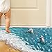 Anshinto 3D Beach Floor/Wall Sticker Removable Mural Decals Modern Vinyl Art Living Room Decors (B)