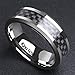 King Will Gentleman 7MM Mens Black Carbon Fiber Titanium Ring Wedding Band Comfort Fit Beveled Edge