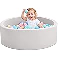 Foam Ball Pit for Toddlers, 35 Inch Baby Ball Pit Soft Round and Easy to Set or Clean, Baby Playpen Ball Pool is Ideal Gift for Kids-Balls NOT Included