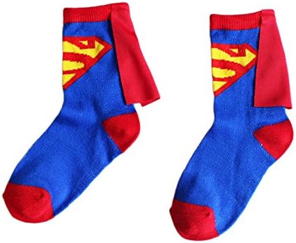 4-6 Years Old Kids Socks Cartoon Superman Spiderman Batman The Flash Design Children Cotton Socks Unisex Boys Girls (4-6 years old, Superman)