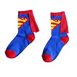 4-6 Years Old Kids Socks Cartoon Superman Spiderman Batman The Flash Design Children Cotton Socks Unisex Boys Girls (4-6 years old, Superman)