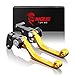 MZS Pivot Levers Brake Clutch Foldable CNC for Suzuki RM 125 250 RM125 RM250 1996-2003 (Gold)