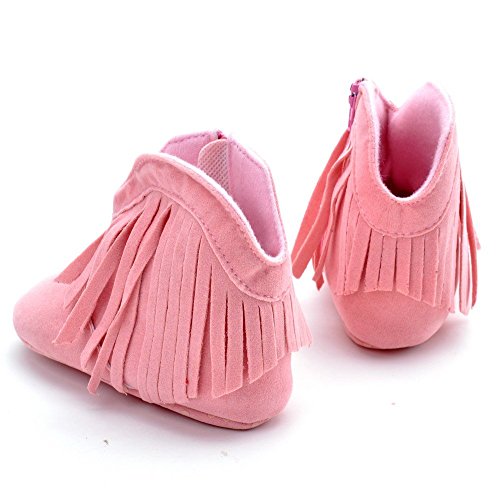 Estamico Baby Girls Cowboy Tassel Boots Pink US 4