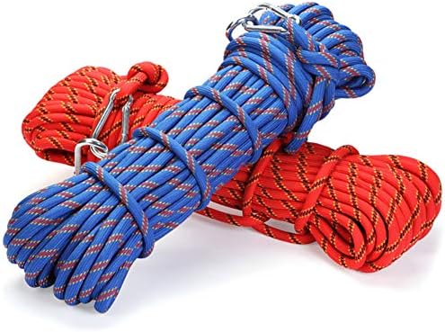 kacuki 10 mm Outdoor Static Rock Climbing Rope, Fire Escape Safety Rescue Rappelling Rope，98ft