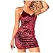 Women’s Bodycon Cocktail Mini Dress – Ladies Elegant V Neck Spaghetti Strap Sundress – Fashion Solid Color Formal Evening Party Dressthumb 4