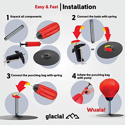 Stress Relief Toys, Desktop Punching Bag. Comes with Desk Clamp and Suction Cup