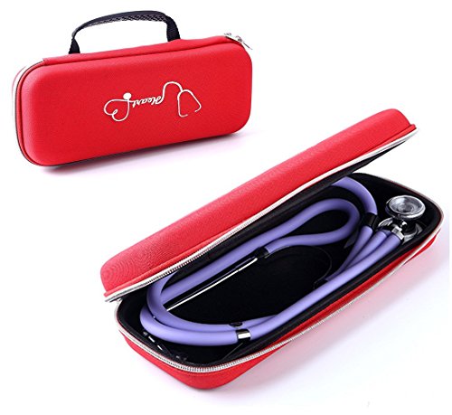Esimen Carry Case for 3M Littmann Lightweight II S.E. 3M Littmann Classic III 5870 Classic III Stethoscope Travel Bag，Extra Room for Taylor Percussion Reflex Hammer and Reusable LED Penlight (Red) - Thumbnail 6