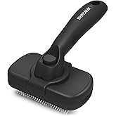 Swihauk Self Cleaning Slicker Brush for Dogs &amp; Cats - Skin Friendly Deshedding and Grooming Brush for Haired Pets, Pet Supplies Accessory, Black