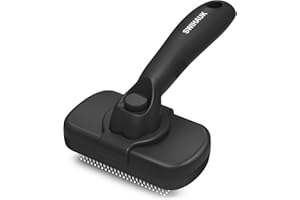 Swihauk Self Cleaning Slicker Brush for Dogs & Cats - Skin Friendly Deshedding and Grooming Brush for Haired Pets, Pet Supplies Accessory, Black