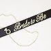 Premium Bride to Be with Diamond Ring Bachelorette Sash - Black with Gold Glitter Cursive Font