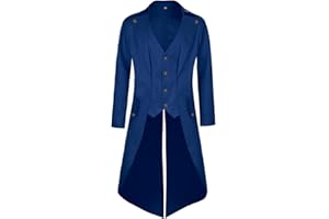MOFOVELY Mens Pirate Coat Steampunk Jacket Tailcoat Renaissance Jacket Halloween Hatter Costume