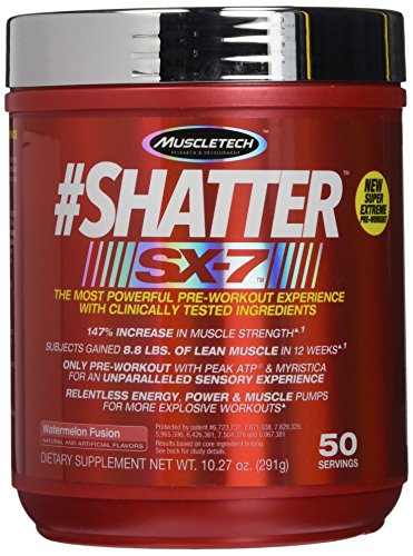 Muscletech Products - #Shatter SX-7 Watermelon Fusion 50 Servings - 10.27 oz Muscletech Products - #Shatter SX-7 Watermelon Fusion 50 Servings - 10.27 oz