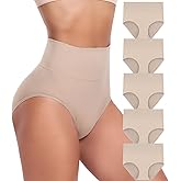 SAYCELI Women's Briefs Underwear High Waist Full Coverage Panties, Ladies Light Tummy Control Postpartum Underpants 5 Pack