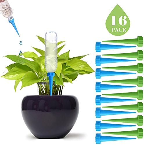 DCZTELG Plant Self-Watering spikes-Automatic Stakes-Vacation Watering Device- Self-Irrigation Watering System-Care for Indoor Outdoor Office Flowers（16-Pack