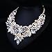 Girl Era Womens Colorful Rhinestone Crystal Queen Costume Jewelry Bib Statement Necklace
