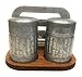 Better Home & Gardens Salt & Pepper Shakers With Napkin Holder-Galvanized Shakers and Napkin Holder on a Wood Base