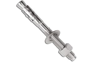 ini moni 3/8" x 3-1/2" Strong Wedge Anchor, Stainless Steel Screws and lag Bolts for Cement and Concrete (5 pcs)