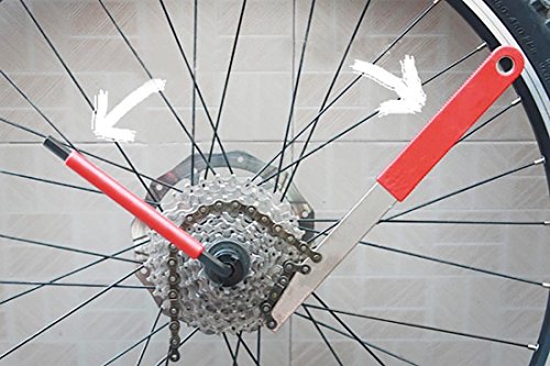 Luditek Extended Bike Cassette Removal Tool with Chain Whip and Auxiliary Wrench Bicycle Sprocket Removal Tools Sprocket Remover