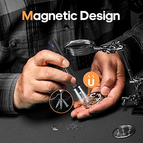 Electric Screwdriver- AM ARROWMAX Cordless Precision Screwdriver Set with 28 Magnetic Precision Bits, Rechargeable Portable Repair Tool Kit for Electronics Laptops Glasses Clocks (SES MINI), Black