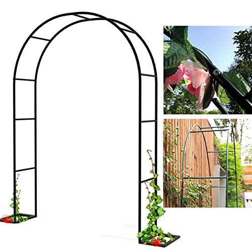 YYQ SHOP Metall Torbogen Rosenbogen Rankhilfe Schwarz/Grün Rankgitter Stabil Gartenbogen für Kletterpflanzen Garten… – Bild 6
