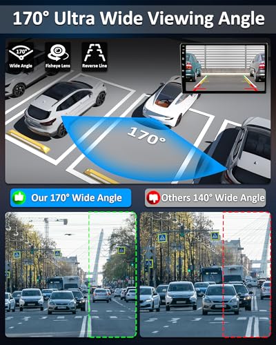 Vtopek Reversing Camera AHD 1080P Rear View Camera Car 360° Rotatable Car Reversing Cameras Retrofit 170° Wide Angle Night Vision IP69 Waterproof Universal NTSC Rear Camera for Motorhome SUV Pickup Van