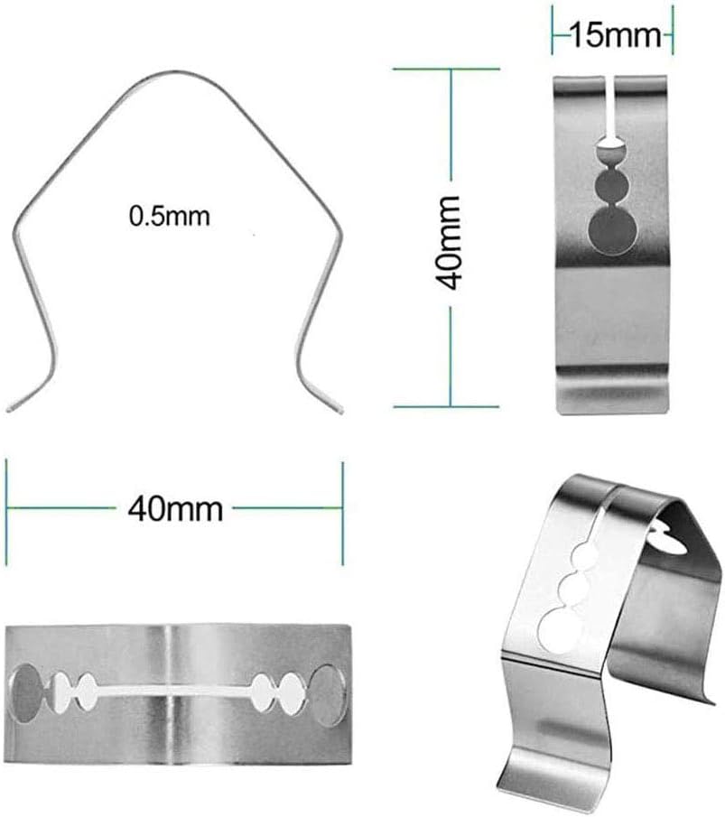 Temperature Probe Clip, 3 Pcs Stainless Steel Thermometer Holder Probe Clips BBQ, 3 Holes for Fixing s(Siver, 4 * 4cm) - Image 3